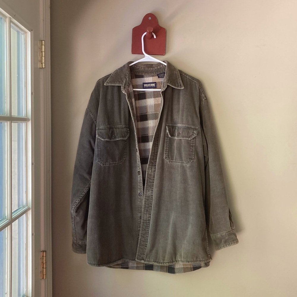 Wolverine 100% Cotton Button Down Shacket Men's L - image 1